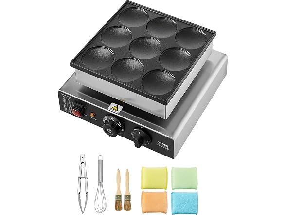 VEVOR Dutch Pancake Maker, 9PCS 76mm
