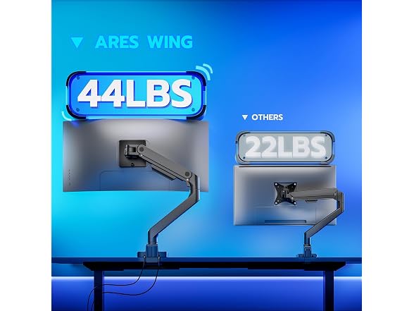 ARES WING 17" to 49" Ultrawide Monitor Arm with USB