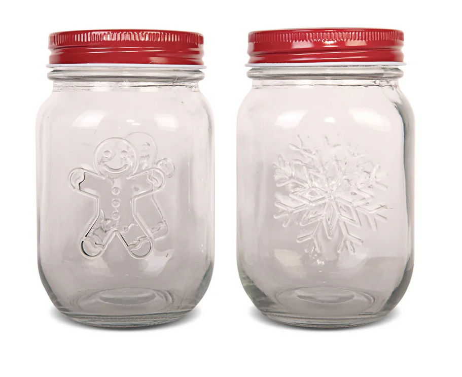 Art+Cook 2 Pack Embossed Holiday Mason Jars - Gallery 4