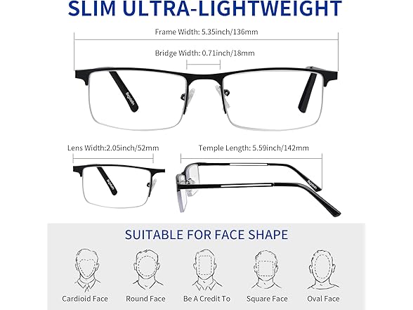 Bxgxlelin Mens Reading Glasses 2.25 Readers