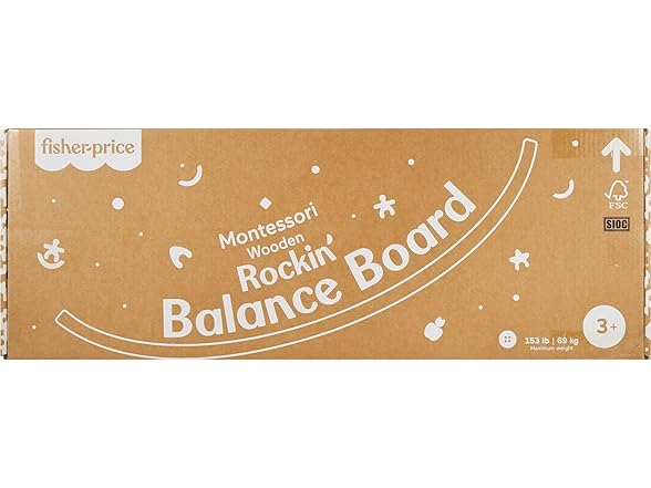 Fisher-Price Wood Montessori Toy Rockin' Balance Board