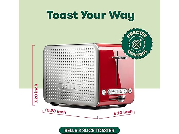 BELLA 2 Slice Toaster with Wide Slots