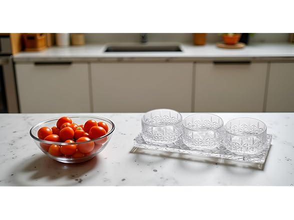 Lorren Home Trends Crystal Glass Serving Set 