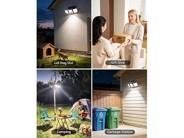 Brightown 3 Pack Solar Flood Outdoor Lights