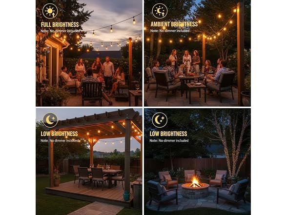 smareal 120FT Outdoor String Lights