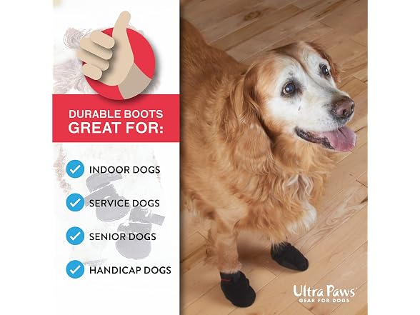 Durable Dog Boots, Red Paw Protector Booties