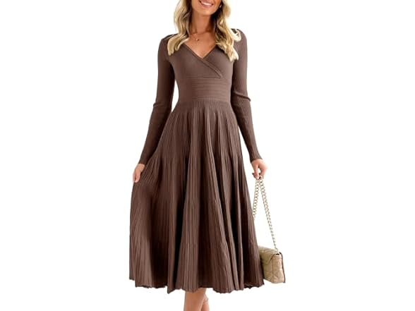 Women’s Pleated Knit Midi Dress