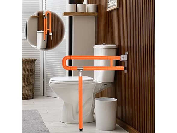 Handicap Grab Bars Toilet Rails Orange