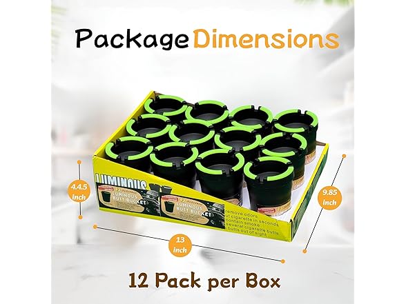 12pk Glow Dark Butt Bucket Ashtray