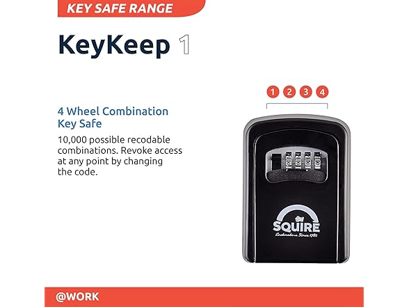 Squire Squire Key Safe Box - 4 Wheel Combinati