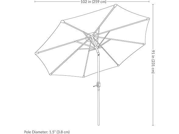 Sunnydaze Decor JLP-1681 8.5ft Patio Umbrella Navy Blue