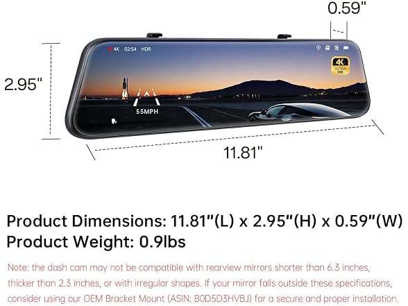 Pelsee P12 Pro 4K Mirror Dash Cam