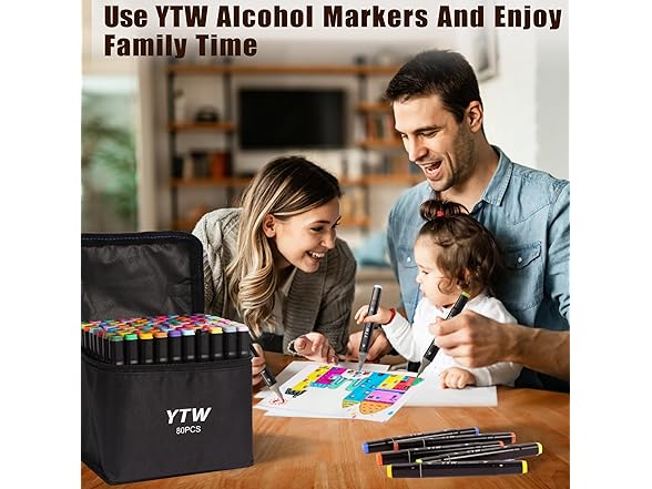 YTW 80 Colors Dual Tip Art Markers