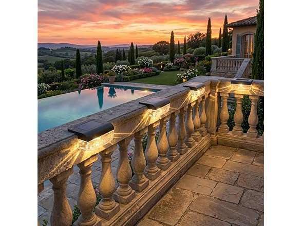 Warm White Solar Deck Lights 8 Pck