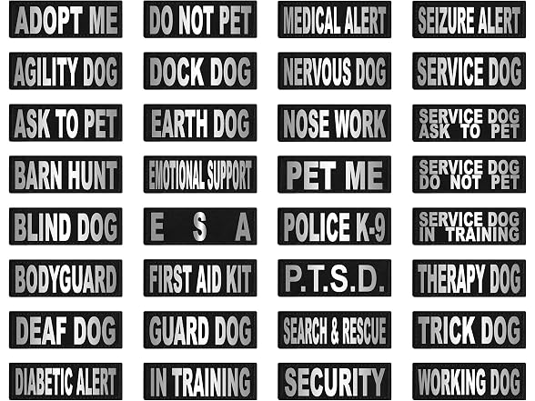 Dogline "Therapy Dog Removable Patches, Small/Medium