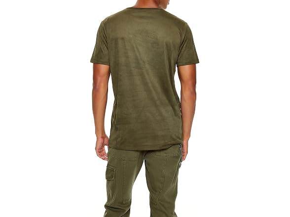 Forever 21 (L) Velour Curved-Hem Tee