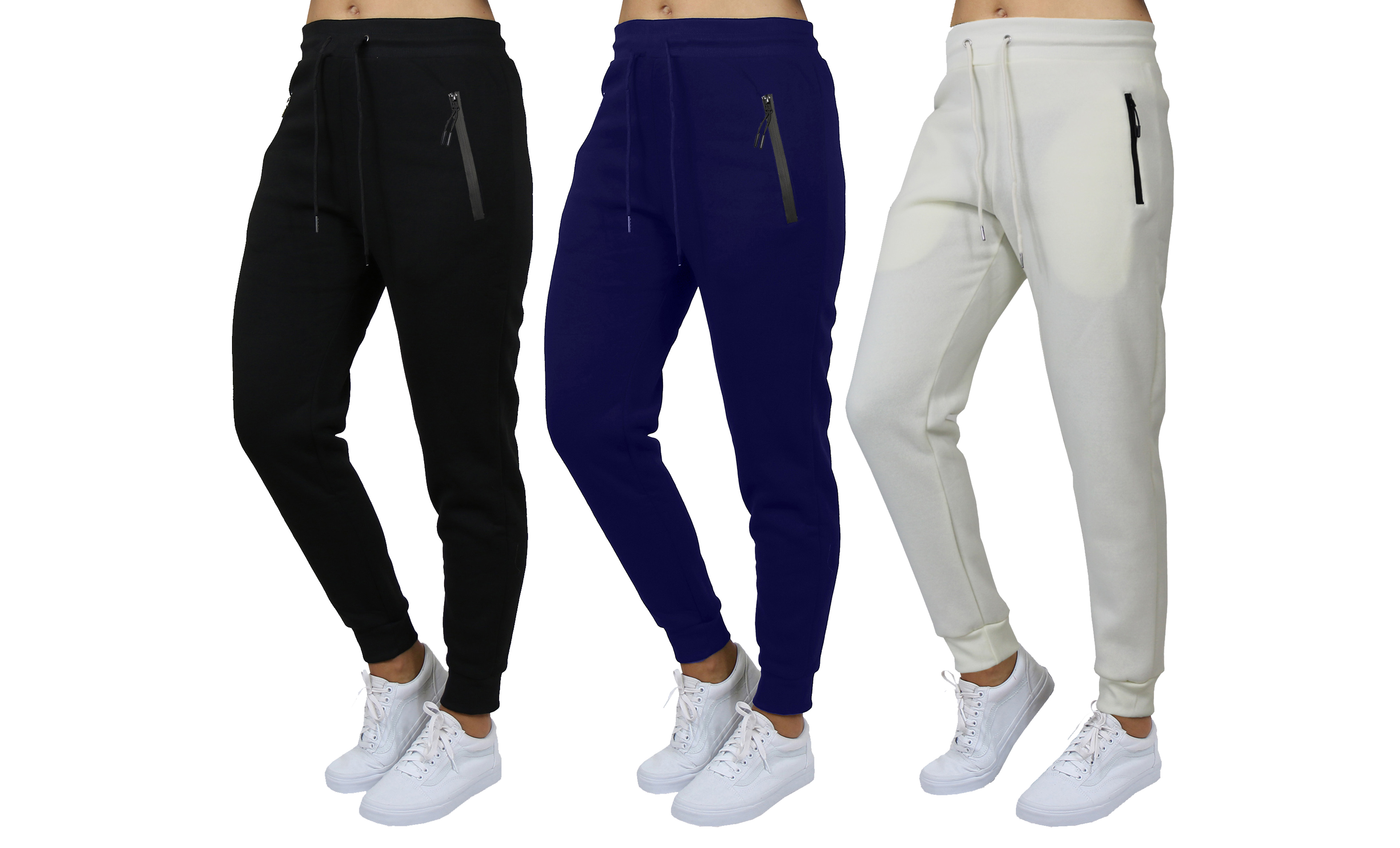3Pk Womens Fleece Jogger Pants - Gallery 18
