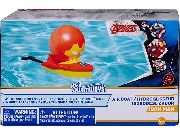 SwimWays Marvel Iron Man Inflatable Water Air Boat Toy