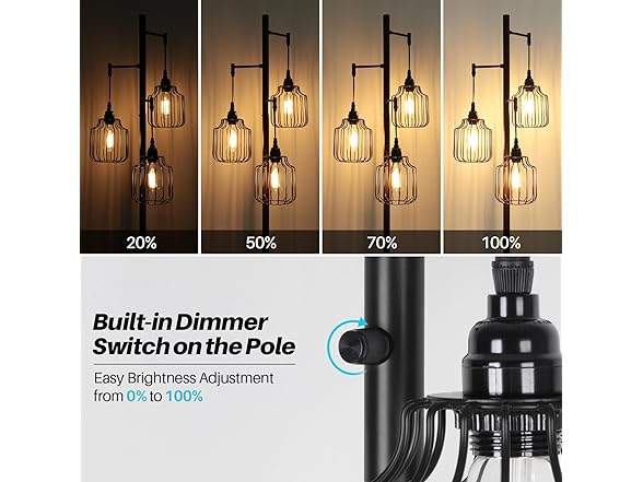 BrightHome Dimmable Floor Lamp