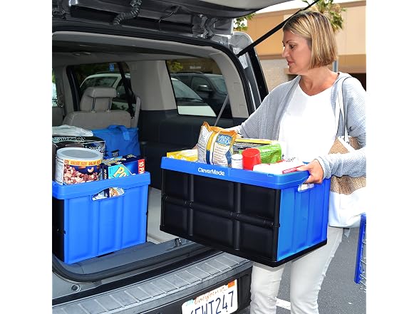 CleverMade CleverCrates 62 Liter Collapsible Bin- Royal Bl