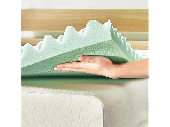 Mellow 1.5 Inch 5-Zone Memory Foam Mattress Topper- Calming