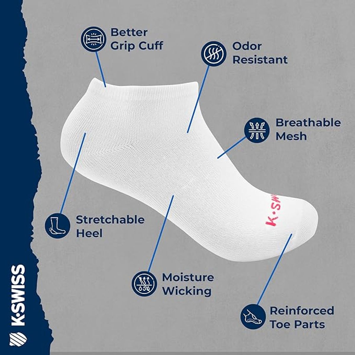K-Swiss Women's Low Cut Socks (20-Pairs) - Gallery 4