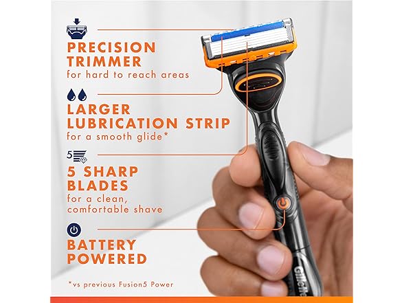 Gillette Fusion5 Power Razor Refills for Men, 6 Count