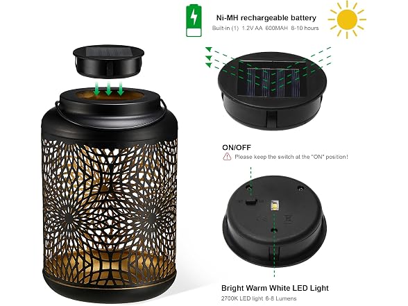 Solar Lantern Outdoor Solar Powered Hanging Lantern