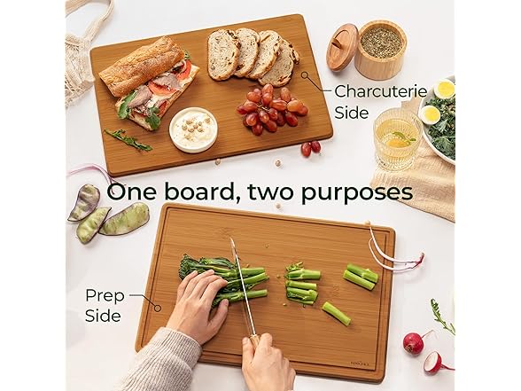 2Pcs Bamboo Cutting Board