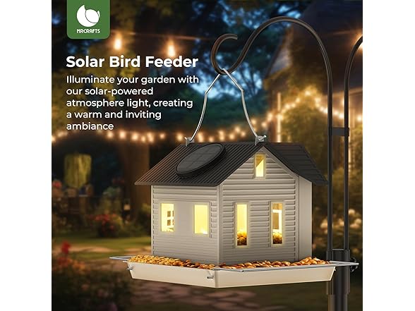 MrCrafts Solar Bird Feeder