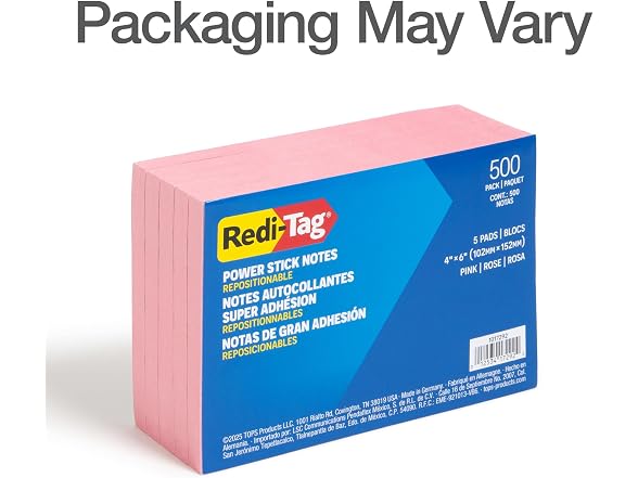 Redi-Tag Sticky Notes,4 x 6 inch, Ruled