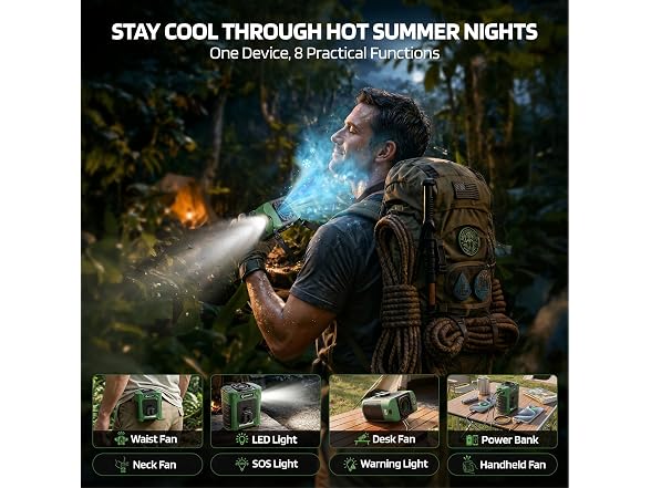 CHARMP 10000mAh Waist Fan 6-Speed