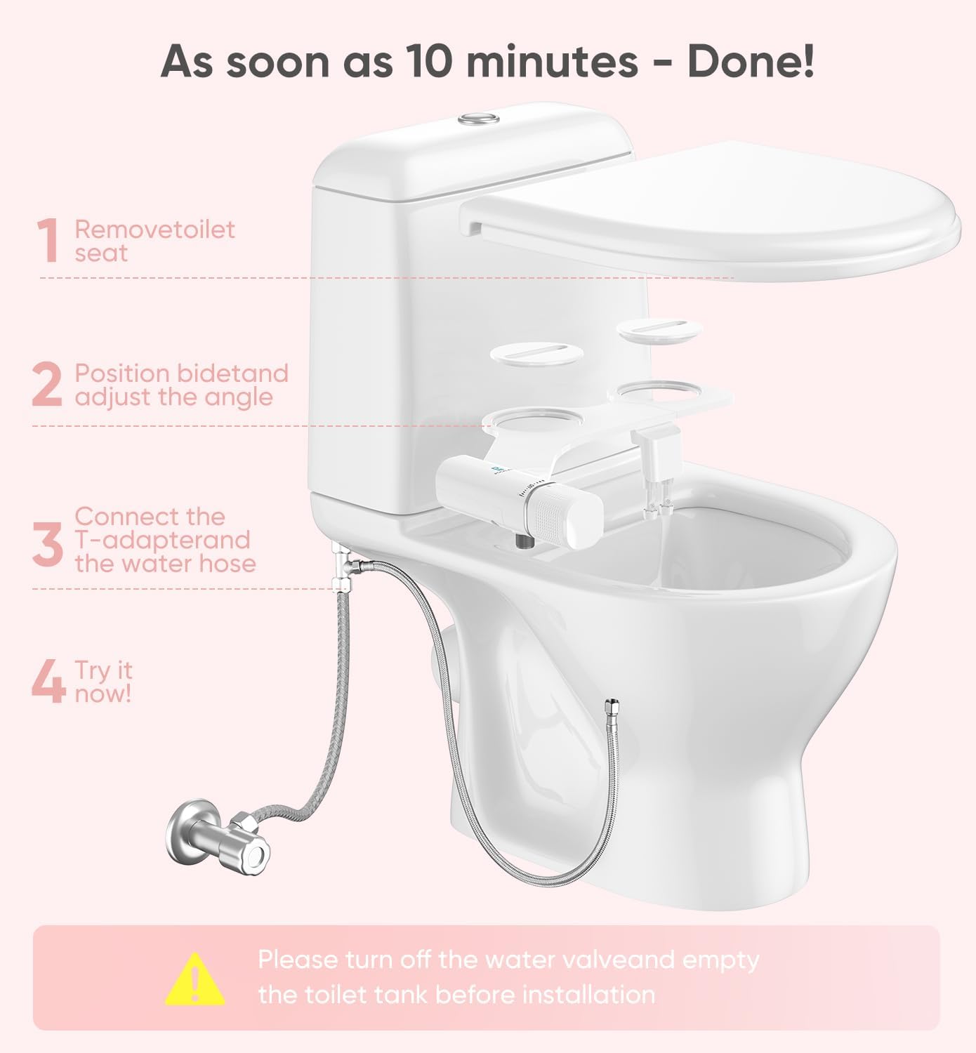 Ultra-Slim Bidet Attachment, Non-Electric - Gallery 2