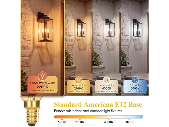 GoBright B0GXDYYFJR E12 Candelabra LED Light Bulbs