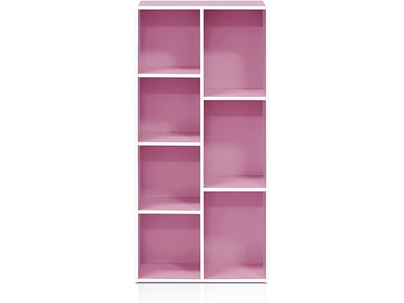 Furinno LUDER Book Shelf, White/Pink