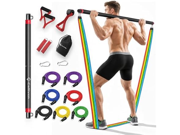 Portable Home Gym Resistance Bands & Bar