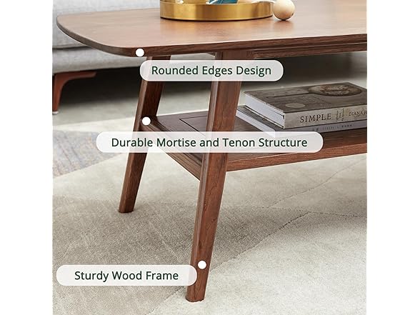 Bamskov Bamskov Mid Century Modern Coffee Table: