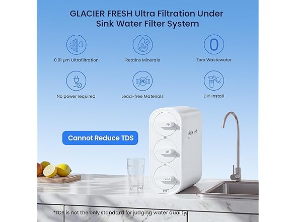 GLACIER FRESH Under Sink Water Filter System