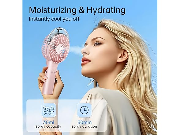 Rechargeable Handheld Misting Fan