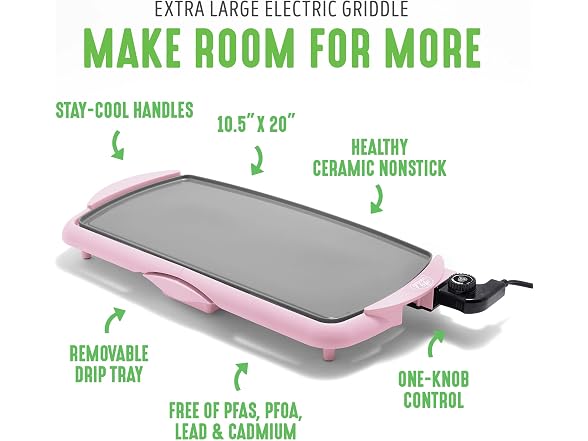 GreenLife 20” Extra Large Electric Griddle