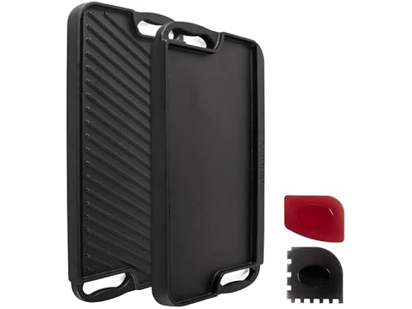 Cuisinel Cast Iron Griddle/Grill + Scraper/Cleaner