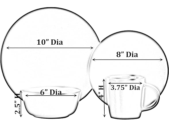 64-Pc Modern Dinnerware Set for 16, Black