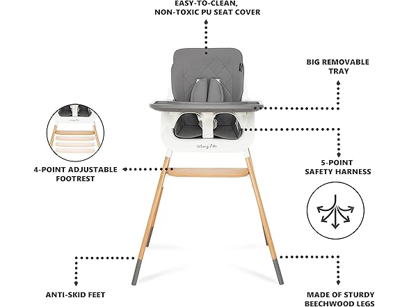 Dream On Me Nibble Wooden High Chair