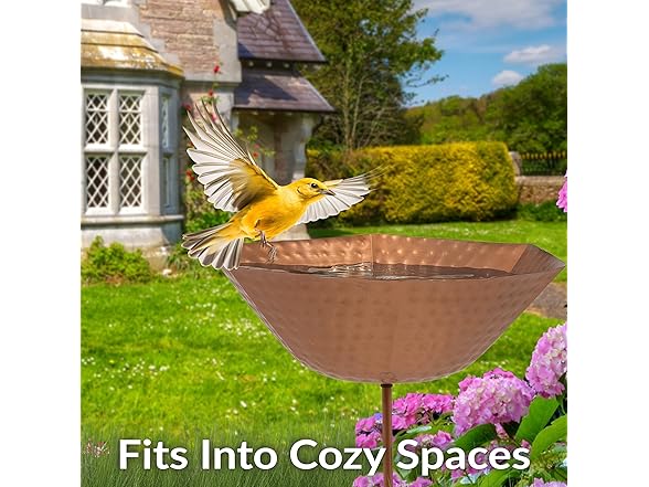 Sunnydaze Hammered Copper Bird Bath
