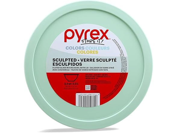 Pyrex 2.3 Quart Bowl with Sage Lid, 1 EA