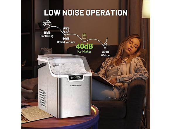 Nugget Countertop Ice Maker with Soft Chewable Ice 40Lbs