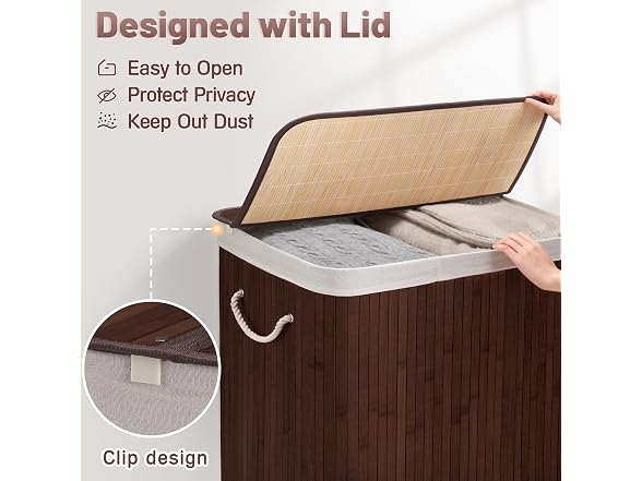 Aliphon 100L Bamboo Laundry Hamper