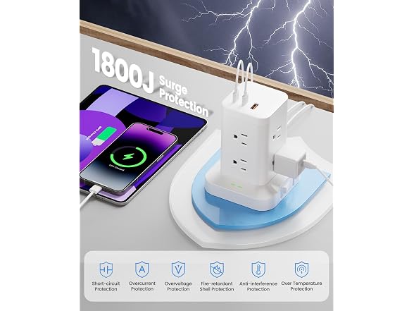 Tagzilo Power Strip Tower 1800J - Gallery 4