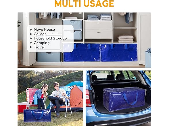 HealSmart 12 Pack Oversized Heavy Duty Moving Bags