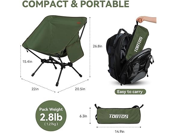 TOBTOS Ultralight Camping Chair